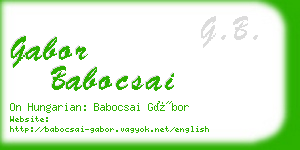 gabor babocsai business card